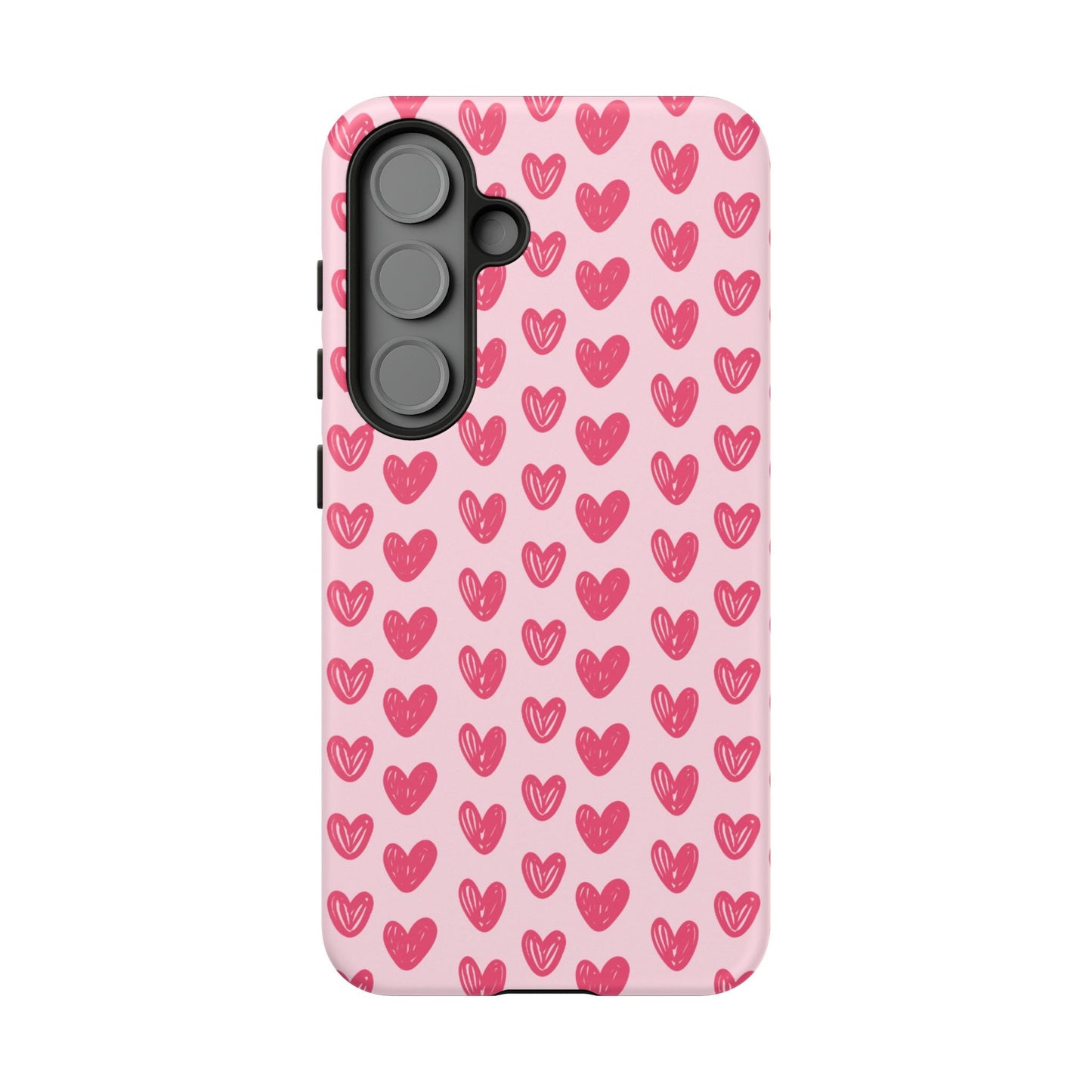 Pink Sketched Hearts – Samsung Galaxy Case - BOGO Cases