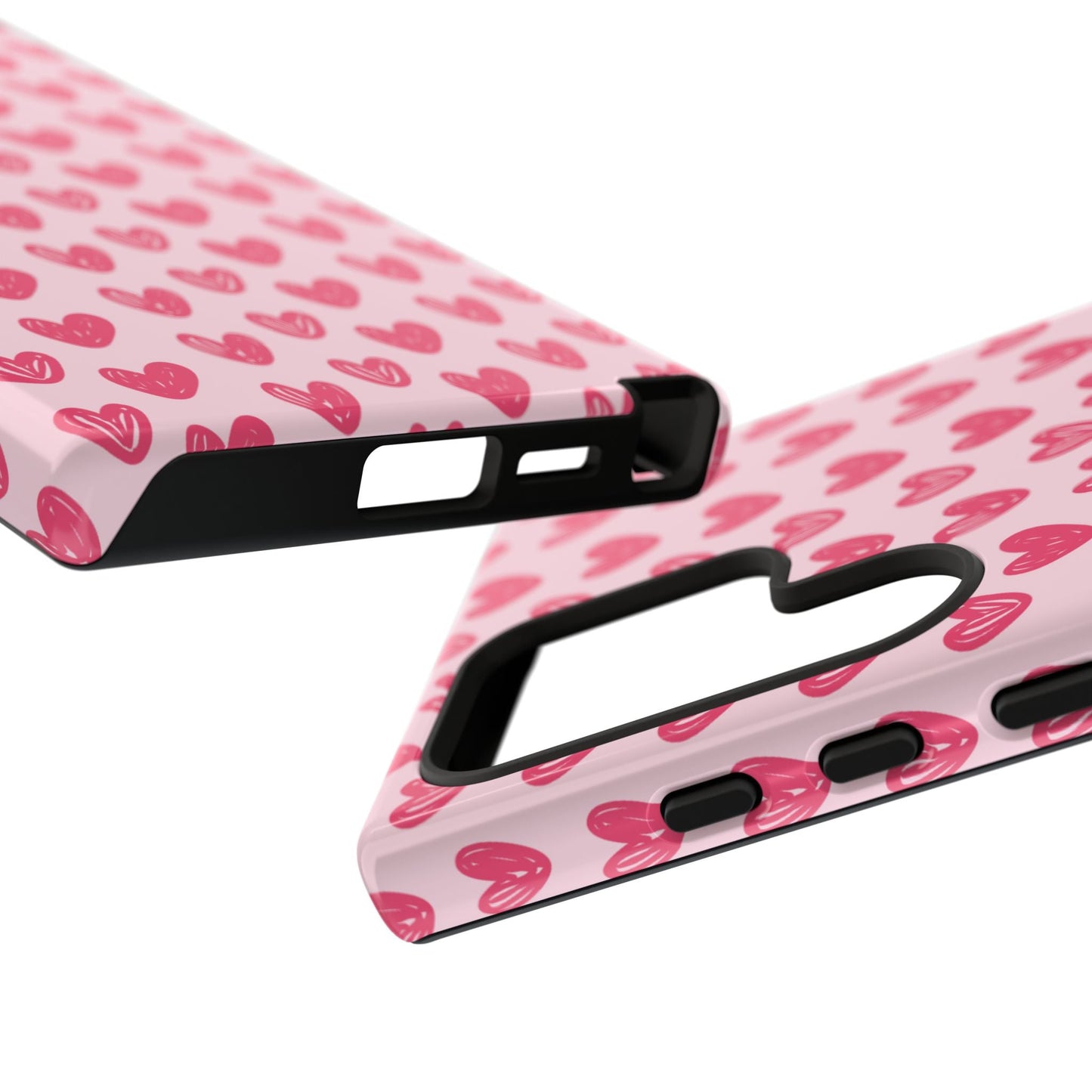 Pink Sketched Hearts – Samsung Galaxy Case - BOGO Cases