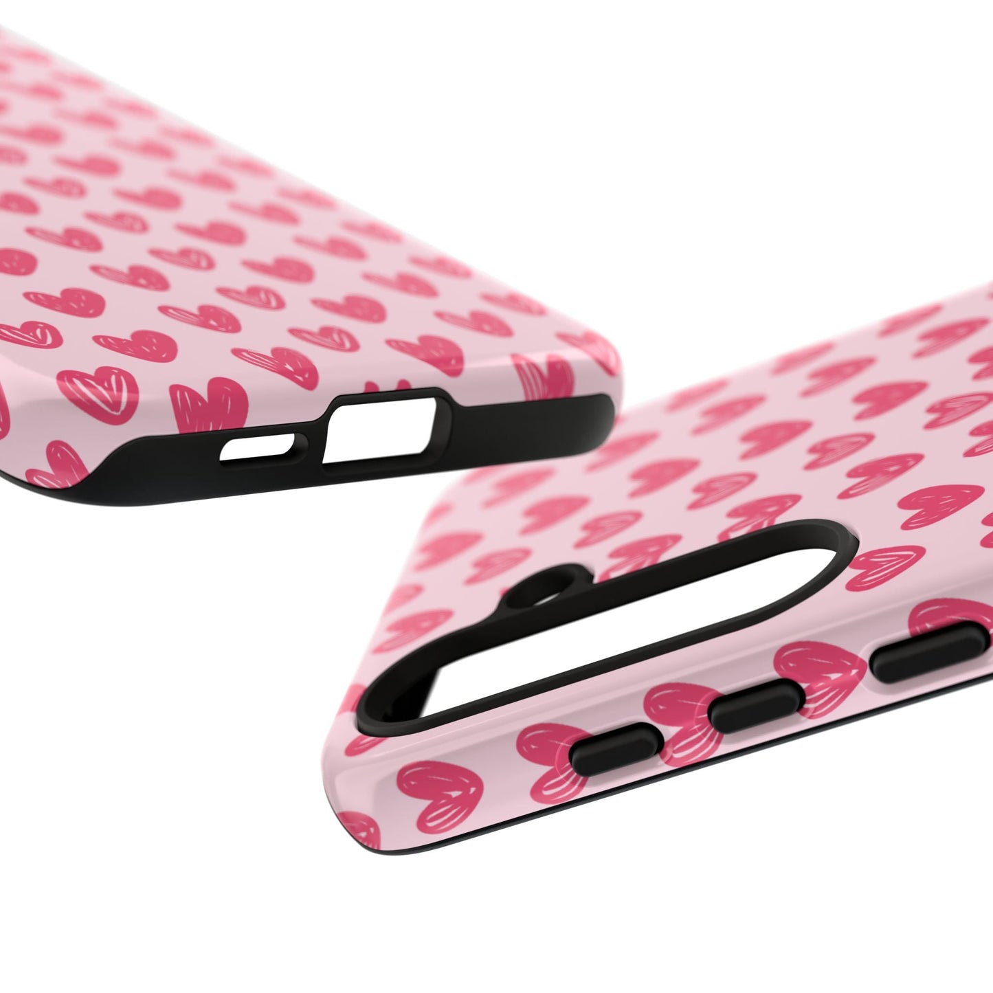 Pink Sketched Hearts – Samsung Galaxy Case - BOGO Cases