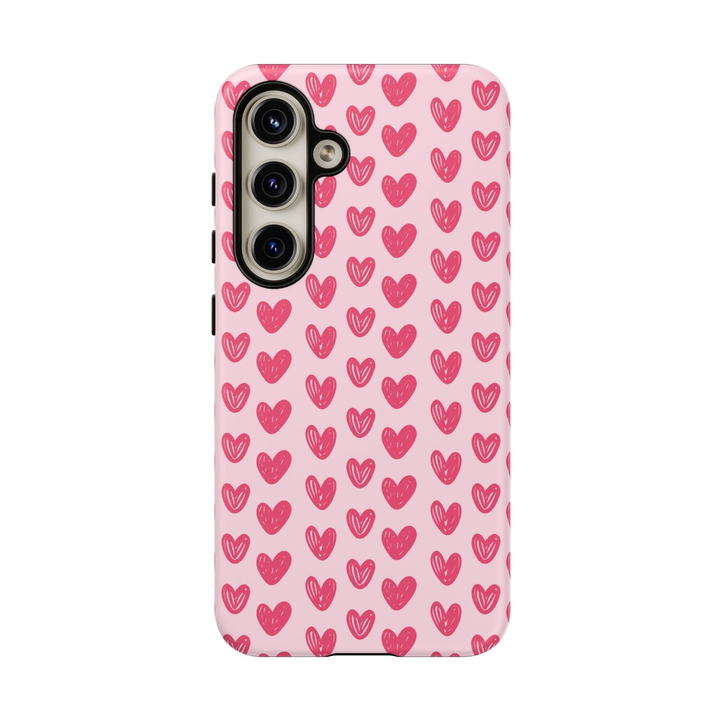 Pink Sketched Hearts – Samsung Galaxy Case - BOGO Cases
