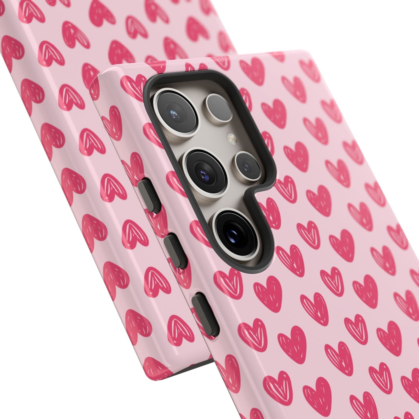 Pink Sketched Hearts – Samsung Galaxy Case - BOGO Cases