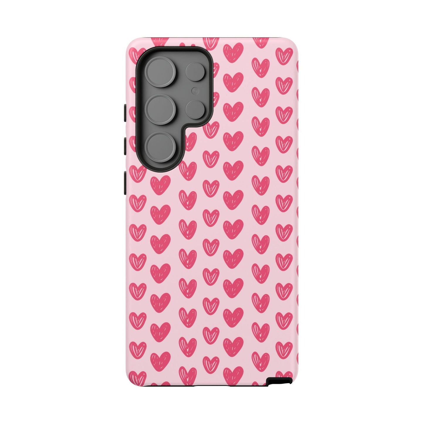 Pink Sketched Hearts – Samsung Galaxy Case - BOGO Cases