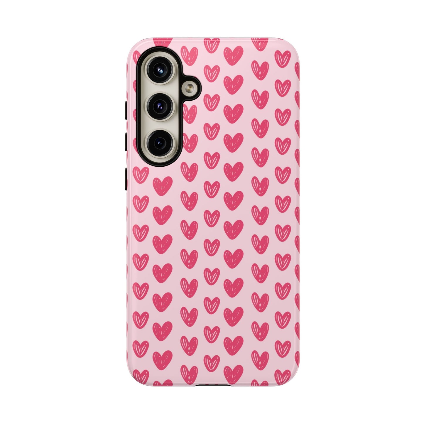 Pink Sketched Hearts – Samsung Galaxy Case - BOGO Cases
