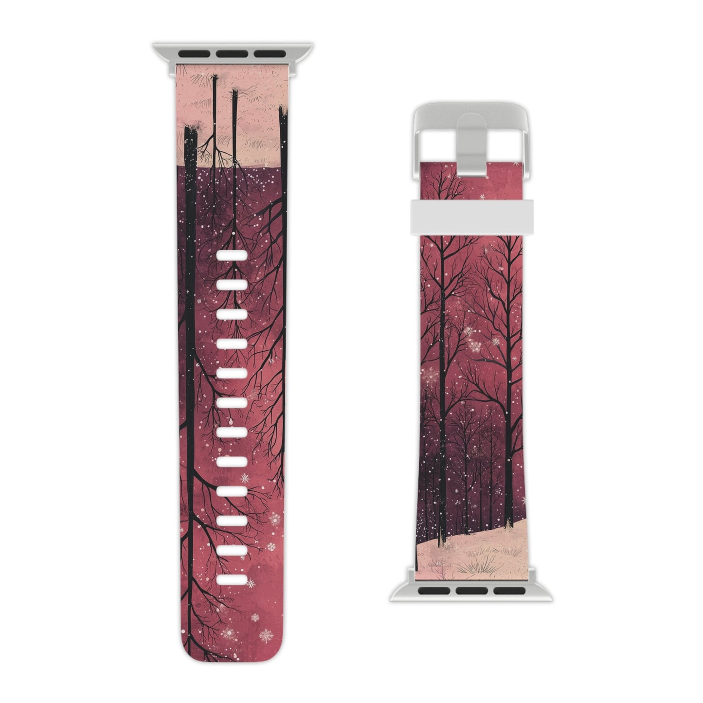 Pink Winter Twilight Forest Apple Watch Band - BOGO Cases