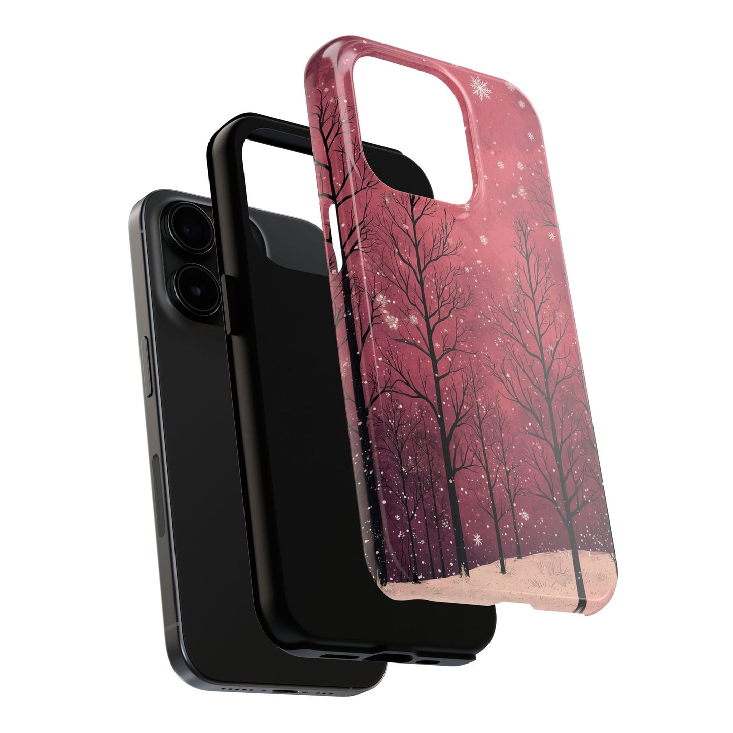 Pink Winter Twilight Forest - iPhone Series Case - BOGO Cases