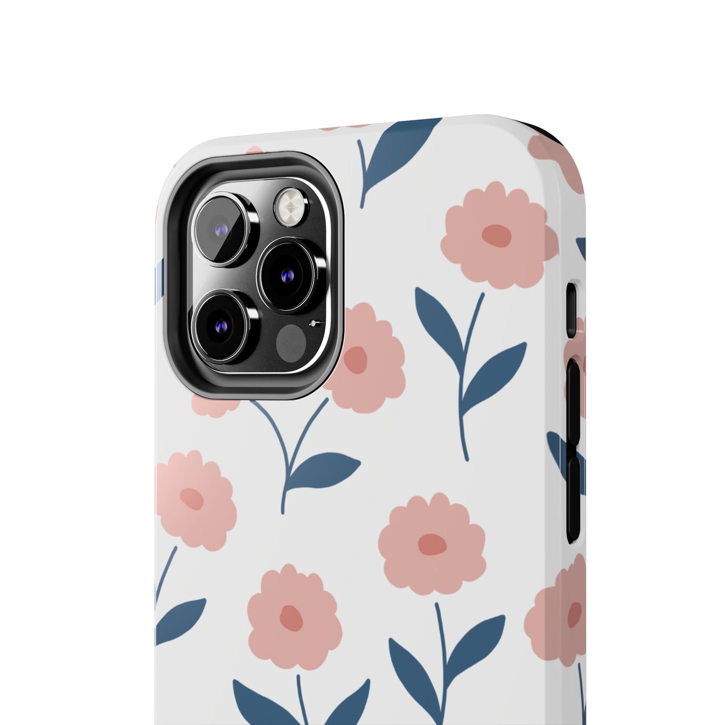 Playful Pink Floral Tough iPhone Case – Soft Pastel Design, Slim & Shockproof - BOGO Cases