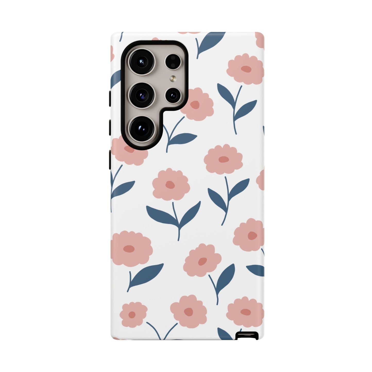 Playful Pink Floral Tough Samsung Galaxy Case – Soft Pastel Design, Slim & Shockproof - BOGO Cases