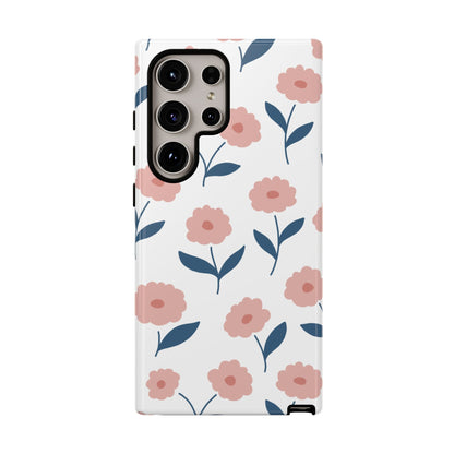 Playful Pink Floral Tough Samsung Galaxy Case – Soft Pastel Design, Slim & Shockproof - BOGO Cases