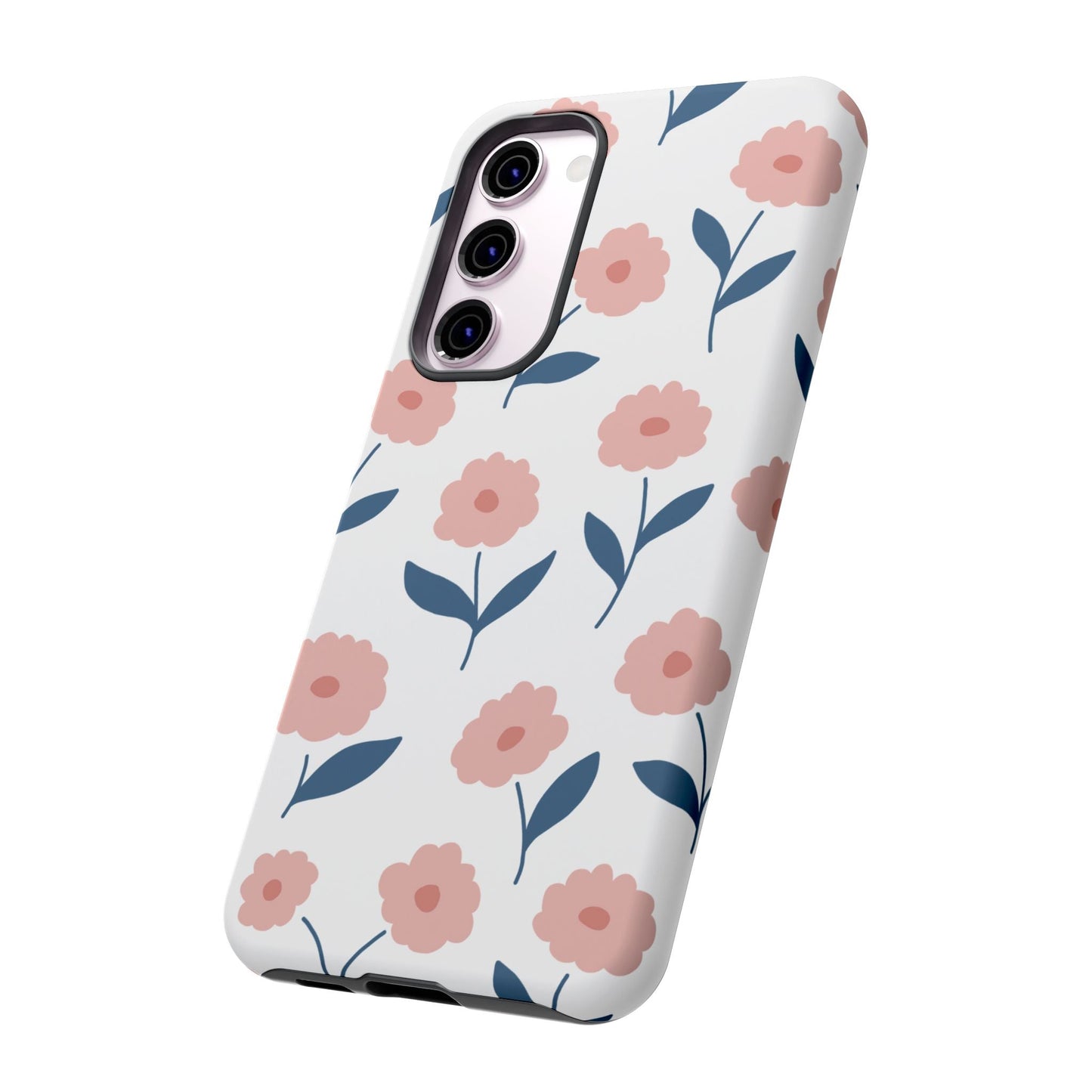 Playful Pink Floral Tough Samsung Galaxy Case – Soft Pastel Design, Slim & Shockproof - BOGO Cases