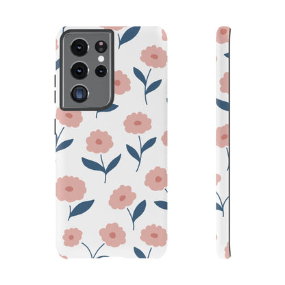 Playful Pink Floral Tough Samsung Galaxy Case – Soft Pastel Design, Slim & Shockproof - BOGO Cases