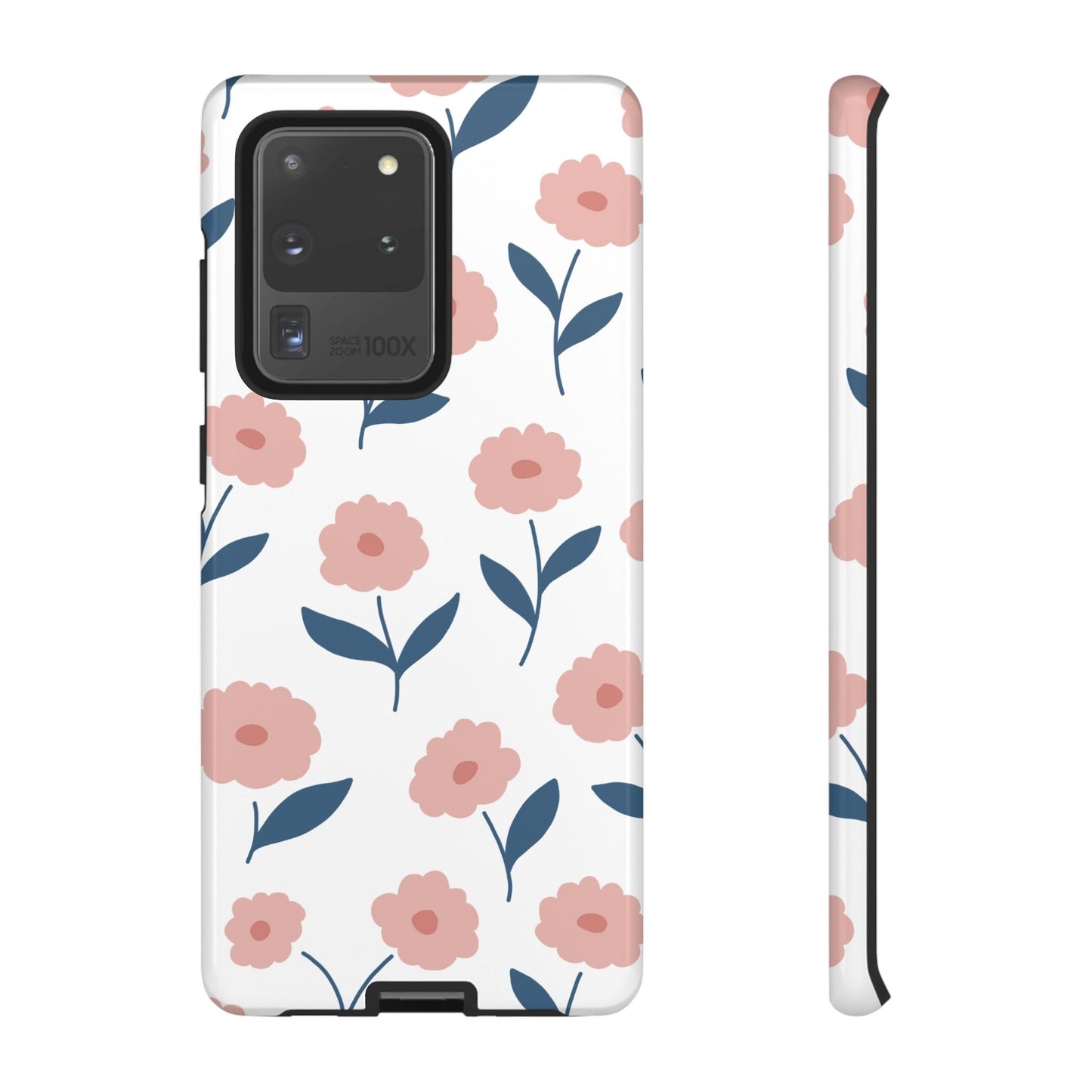 Playful Pink Floral Tough Samsung Galaxy Case – Soft Pastel Design, Slim & Shockproof - BOGO Cases