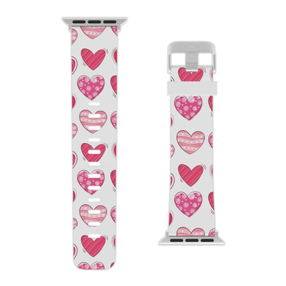  Playful Pink Hearts Apple Watch Band - BOGO Cases
