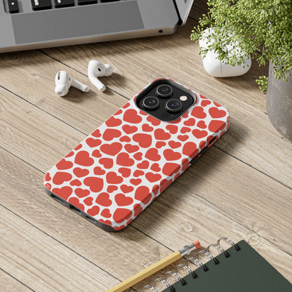Playful White Hearts on Red iPhone Case - BOGO Cases
