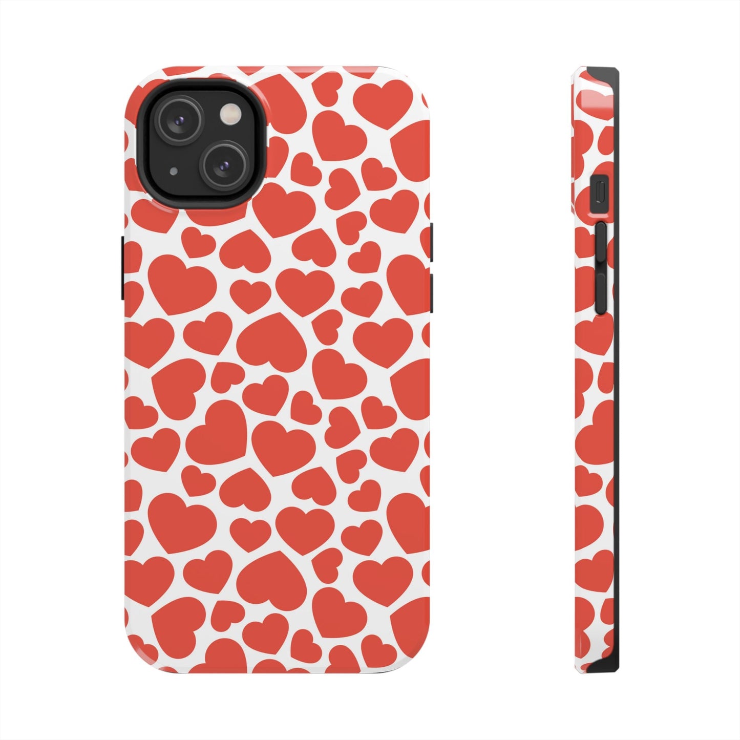 Playful White Hearts on Red iPhone Case - BOGO Cases