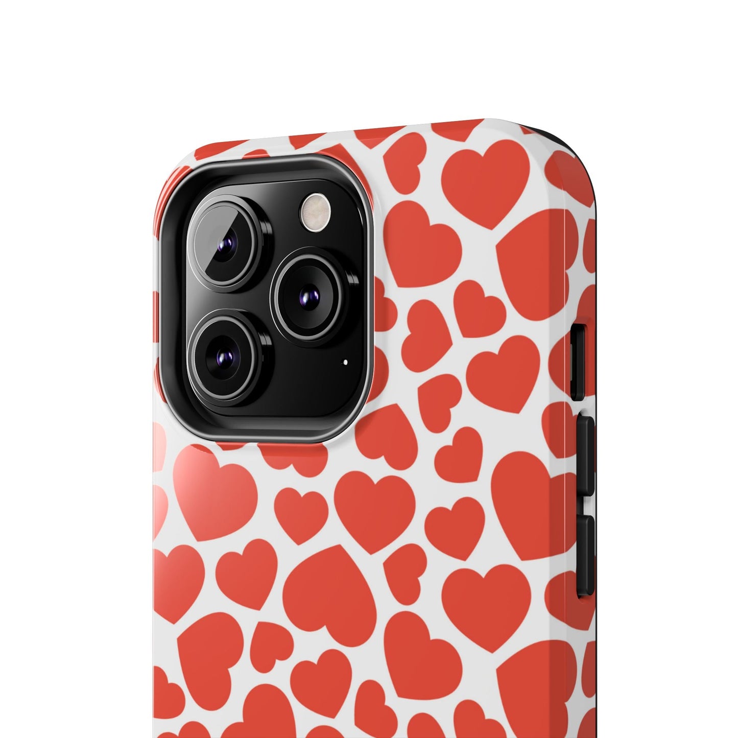 Playful White Hearts on Red iPhone Case - BOGO Cases