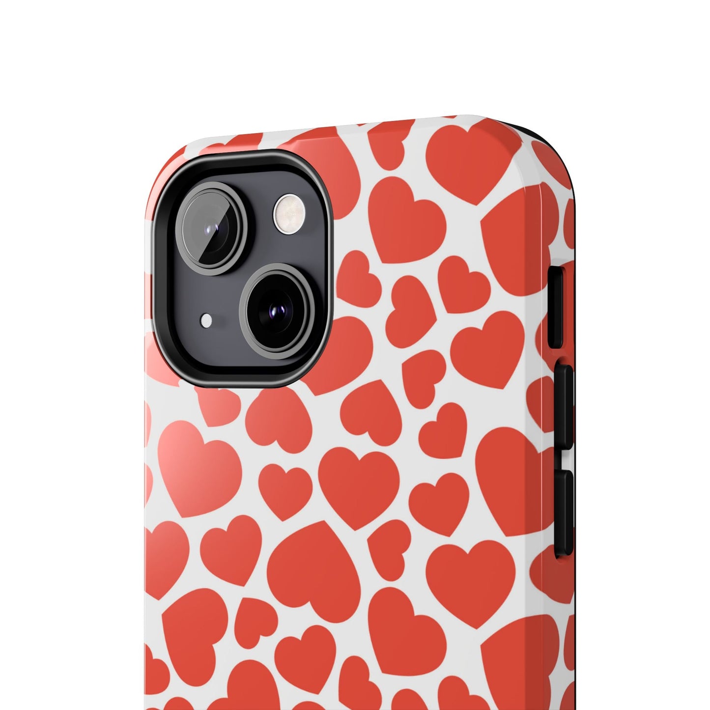 Playful White Hearts on Red iPhone Case - BOGO Cases