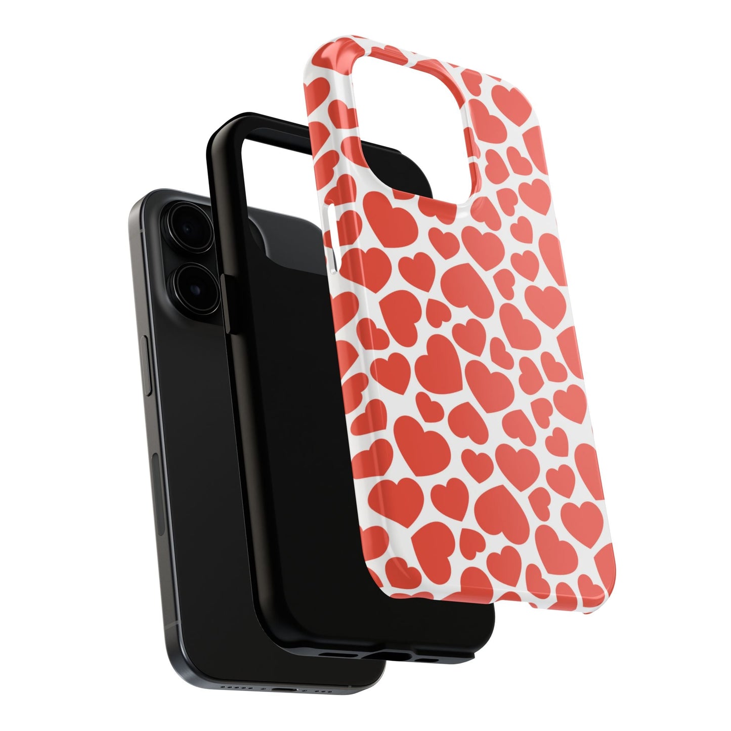 Playful White Hearts on Red iPhone Case - BOGO Cases