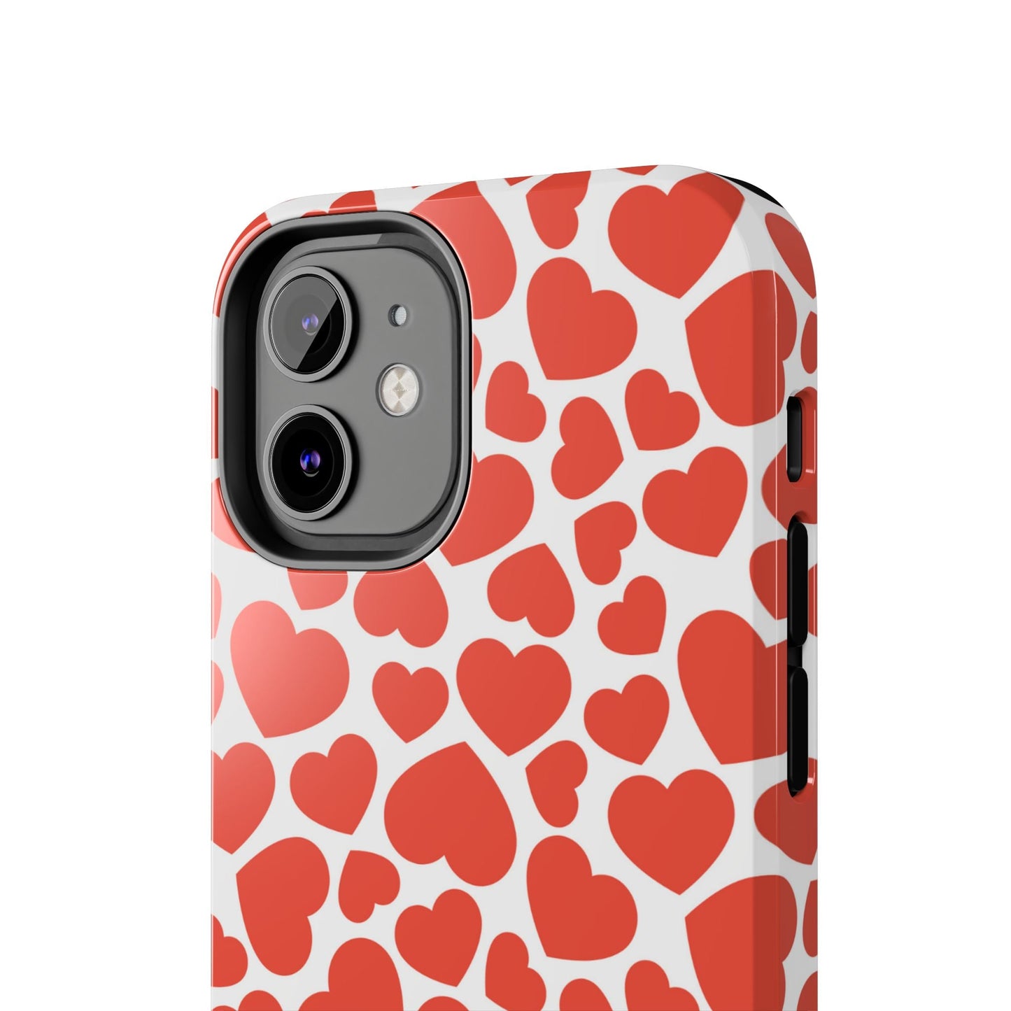 Playful White Hearts on Red iPhone Case - BOGO Cases