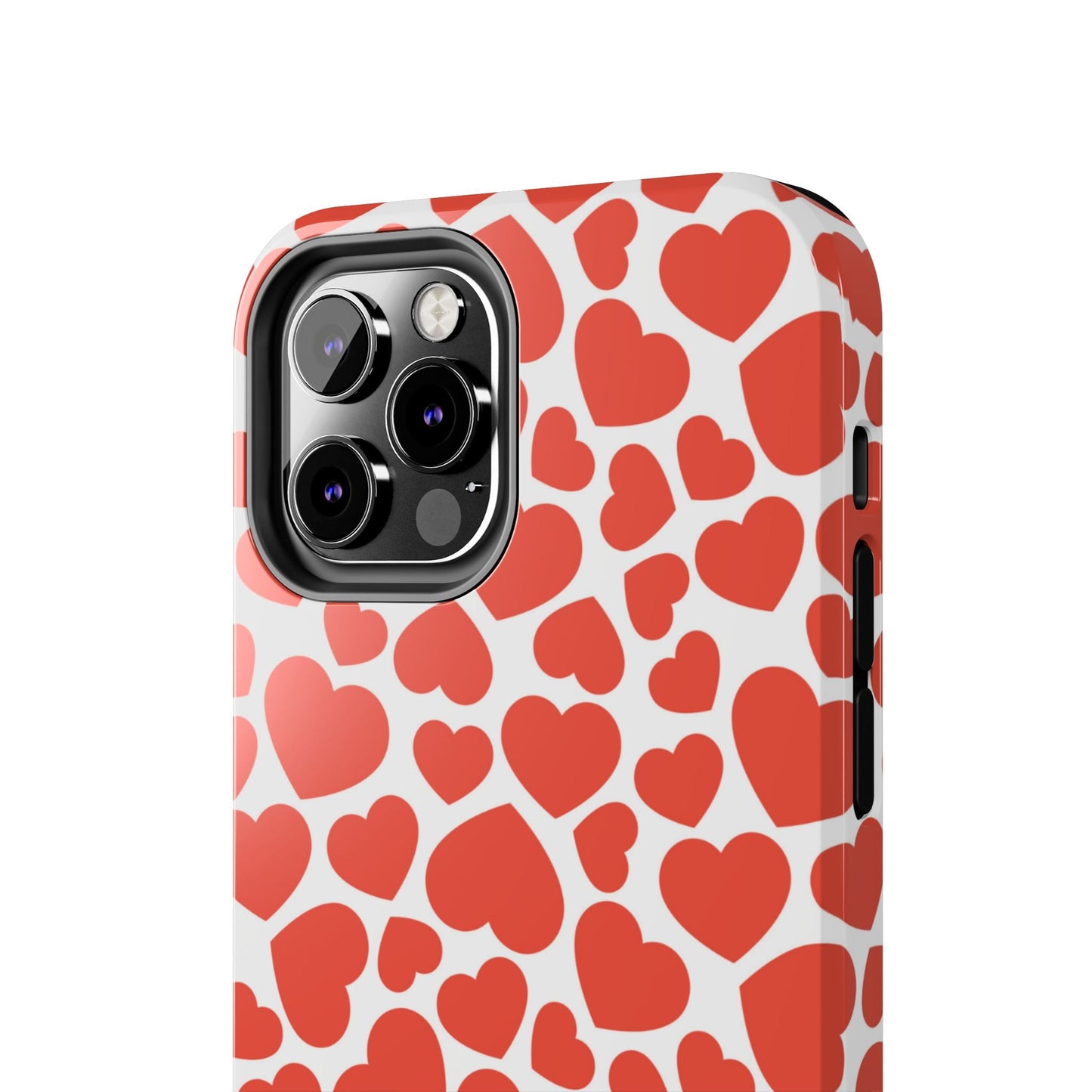 Playful White Hearts on Red iPhone Case - BOGO Cases