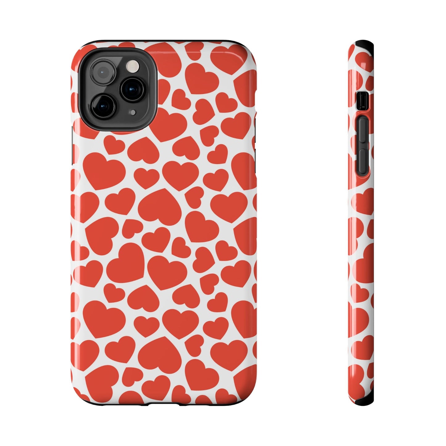 Playful White Hearts on Red iPhone Case - BOGO Cases