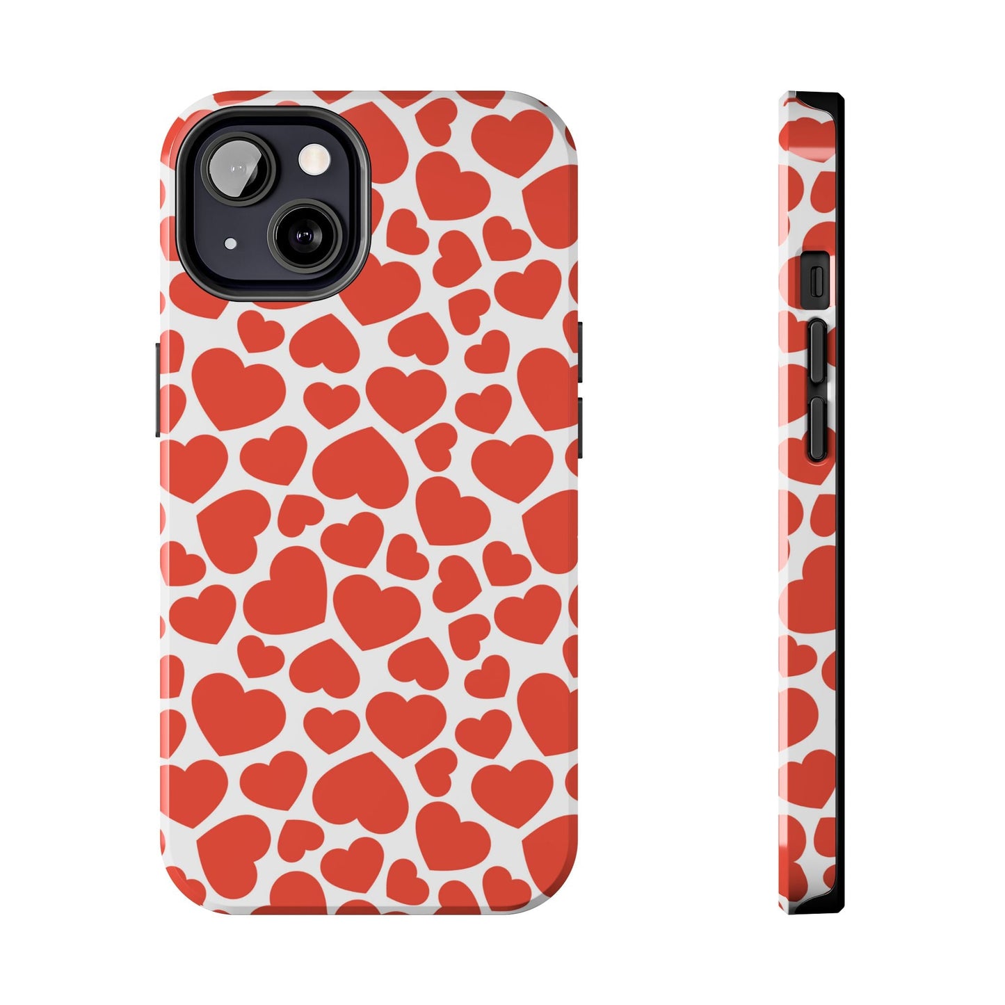 Playful White Hearts on Red iPhone Case - BOGO Cases