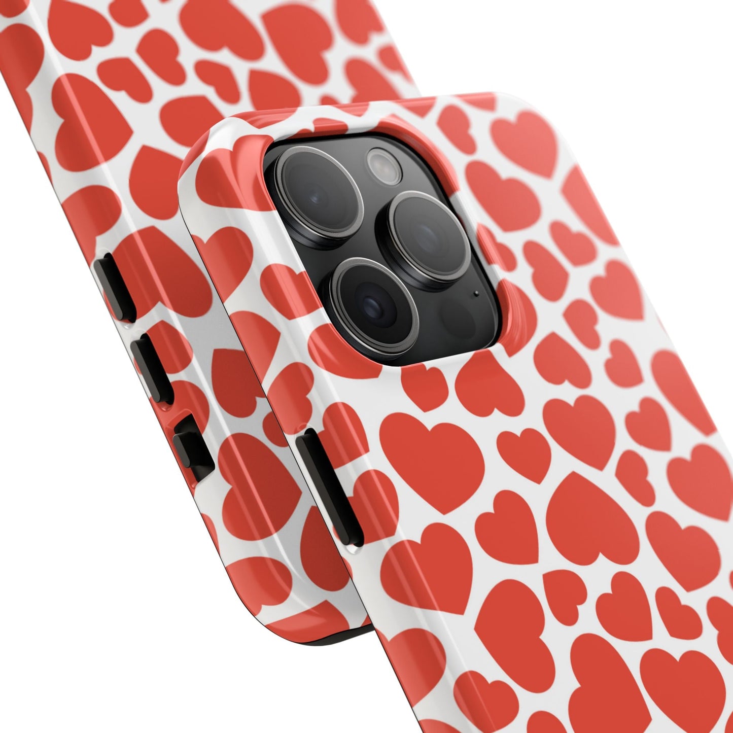 Playful White Hearts on Red iPhone Case - BOGO Cases