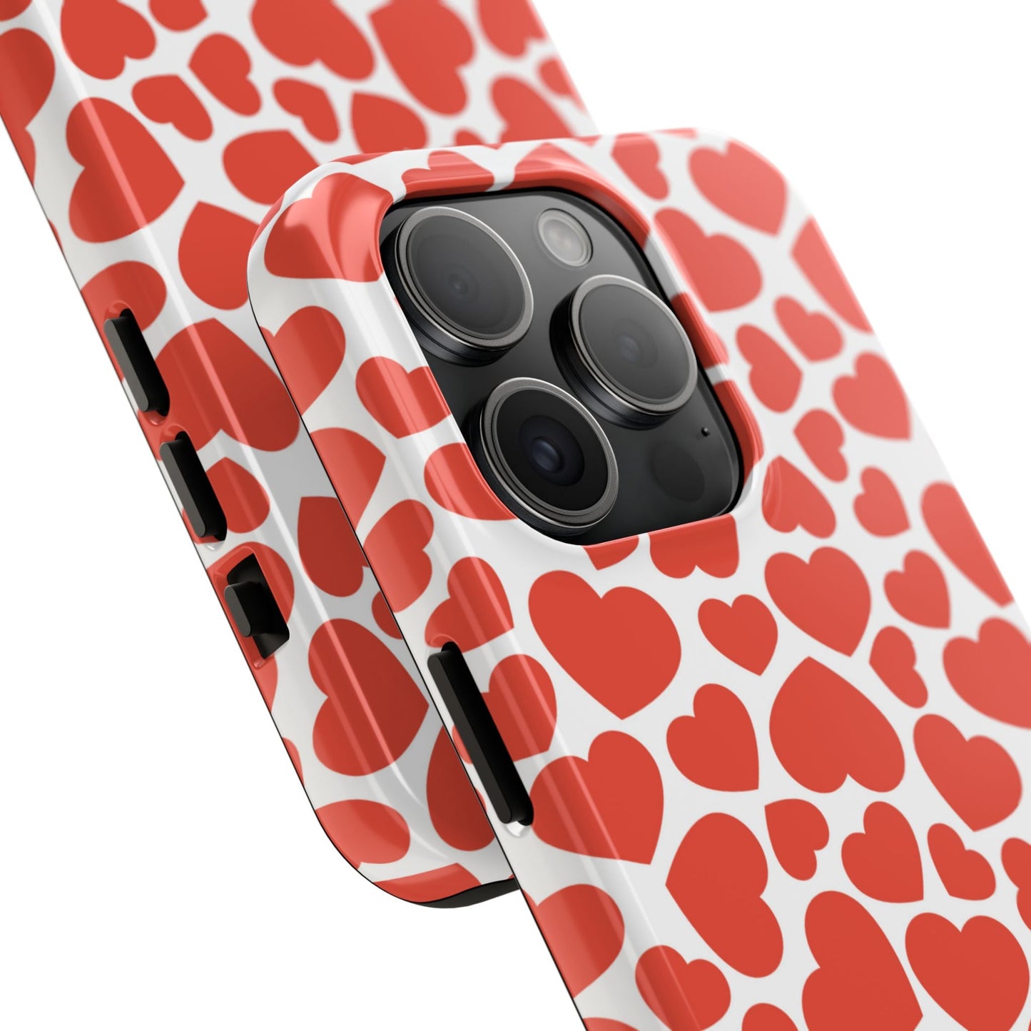 Playful White Hearts on Red iPhone Case - BOGO Cases
