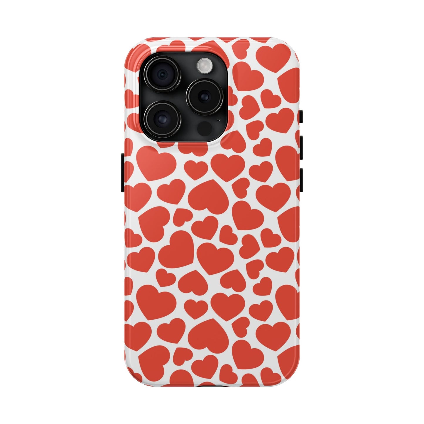 Playful White Hearts on Red iPhone Case - BOGO Cases