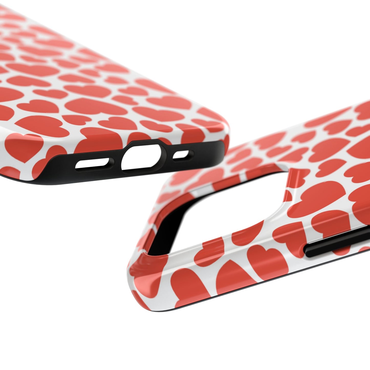 Playful White Hearts on Red iPhone Case - BOGO Cases