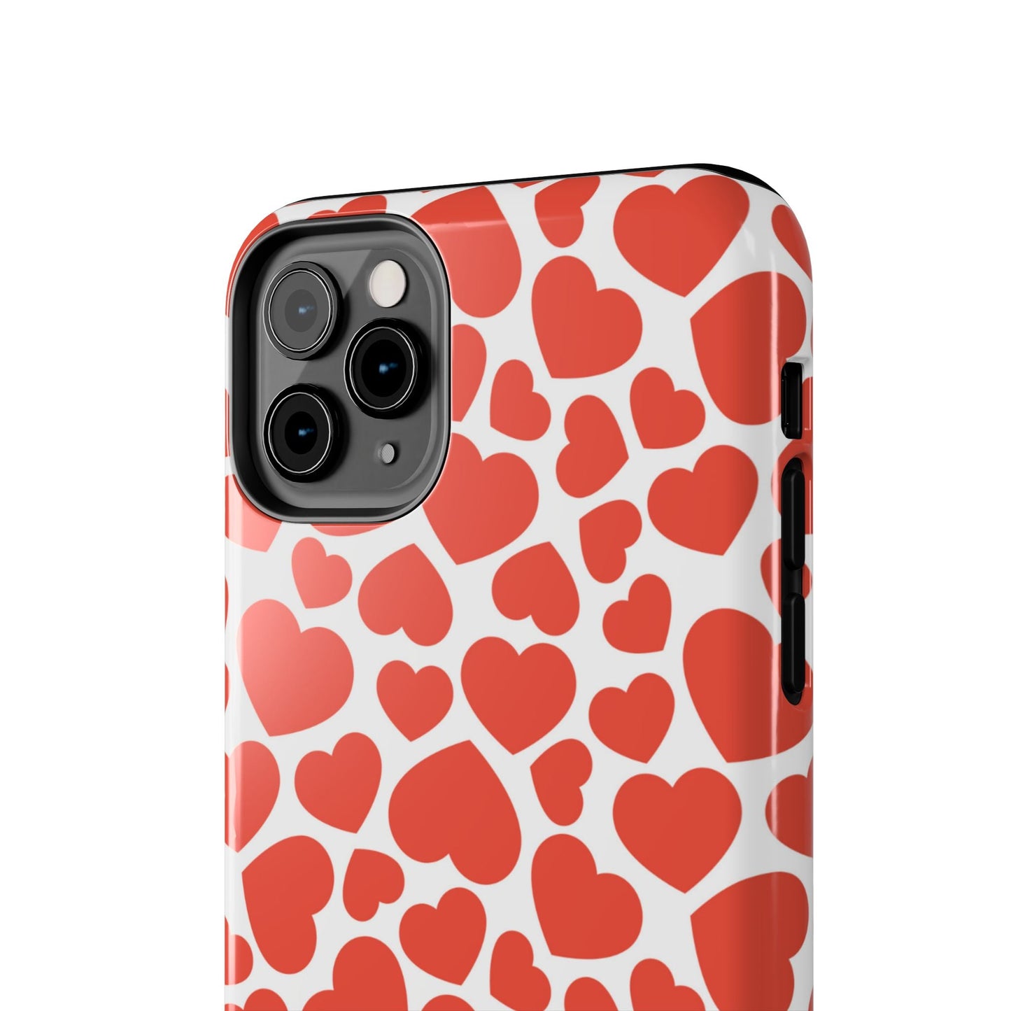 Playful White Hearts on Red iPhone Case - BOGO Cases
