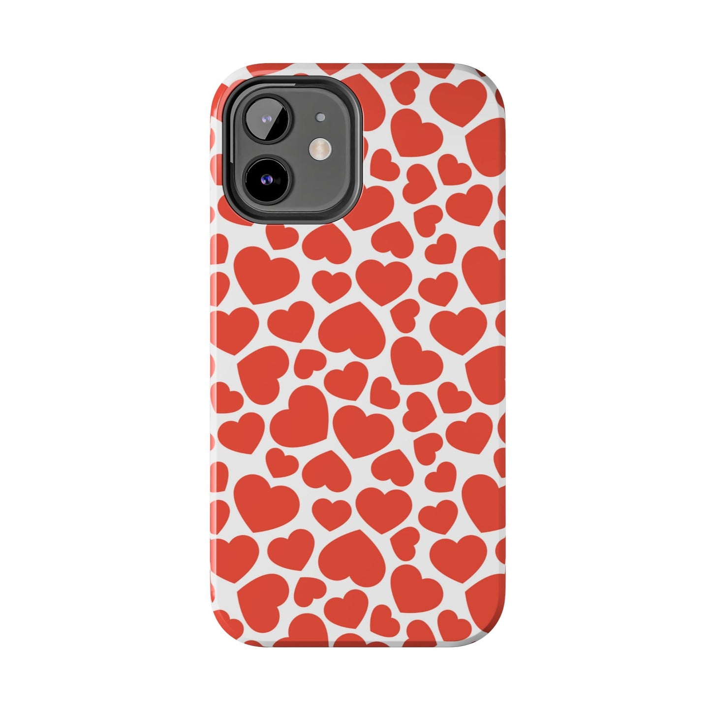 Playful White Hearts on Red iPhone Case - BOGO Cases