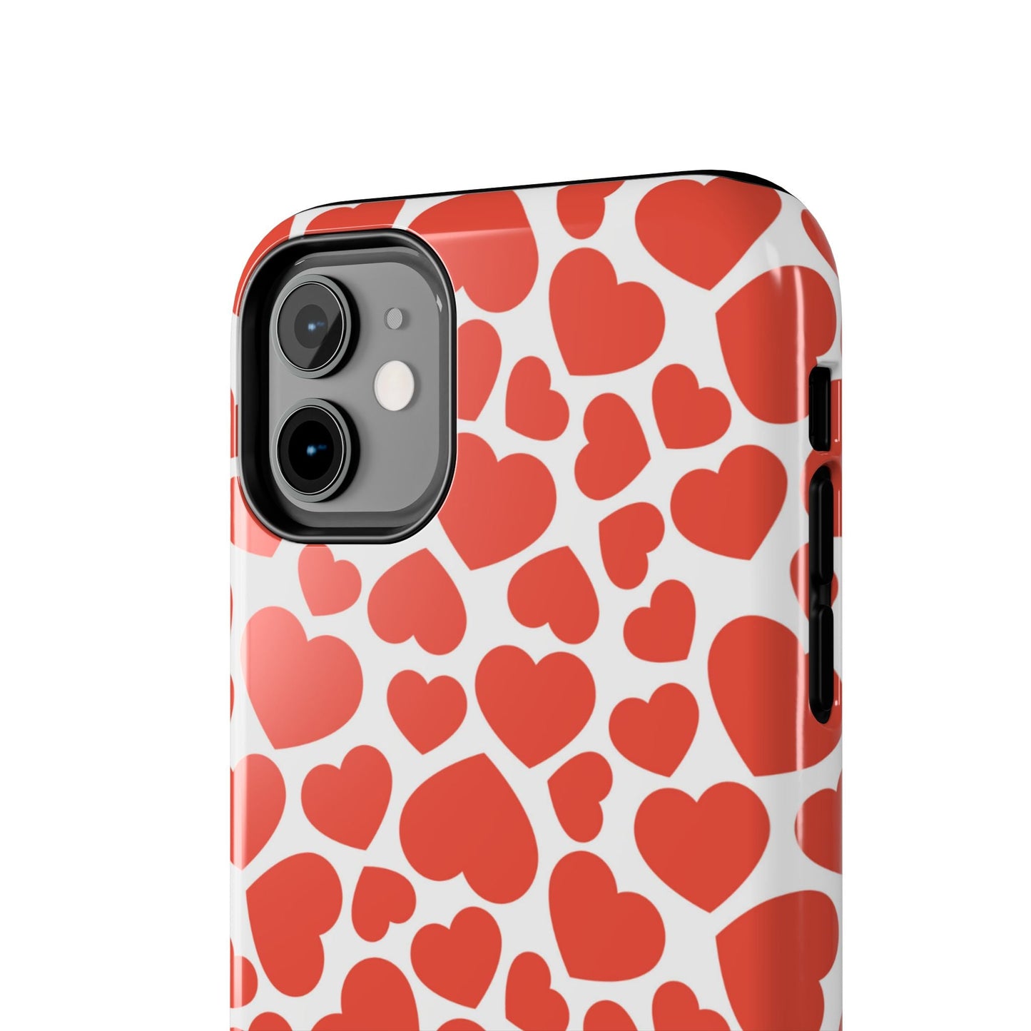 Playful White Hearts on Red iPhone Case - BOGO Cases