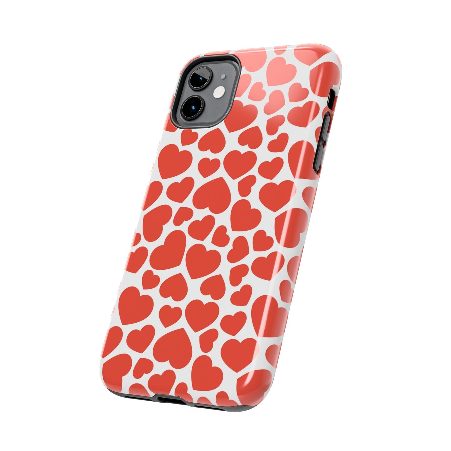 Playful White Hearts on Red iPhone Case - BOGO Cases
