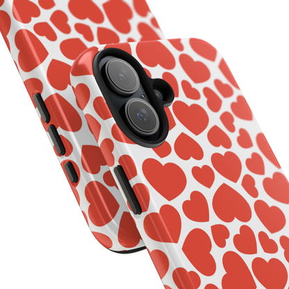 Playful White Hearts on Red iPhone Case - BOGO Cases