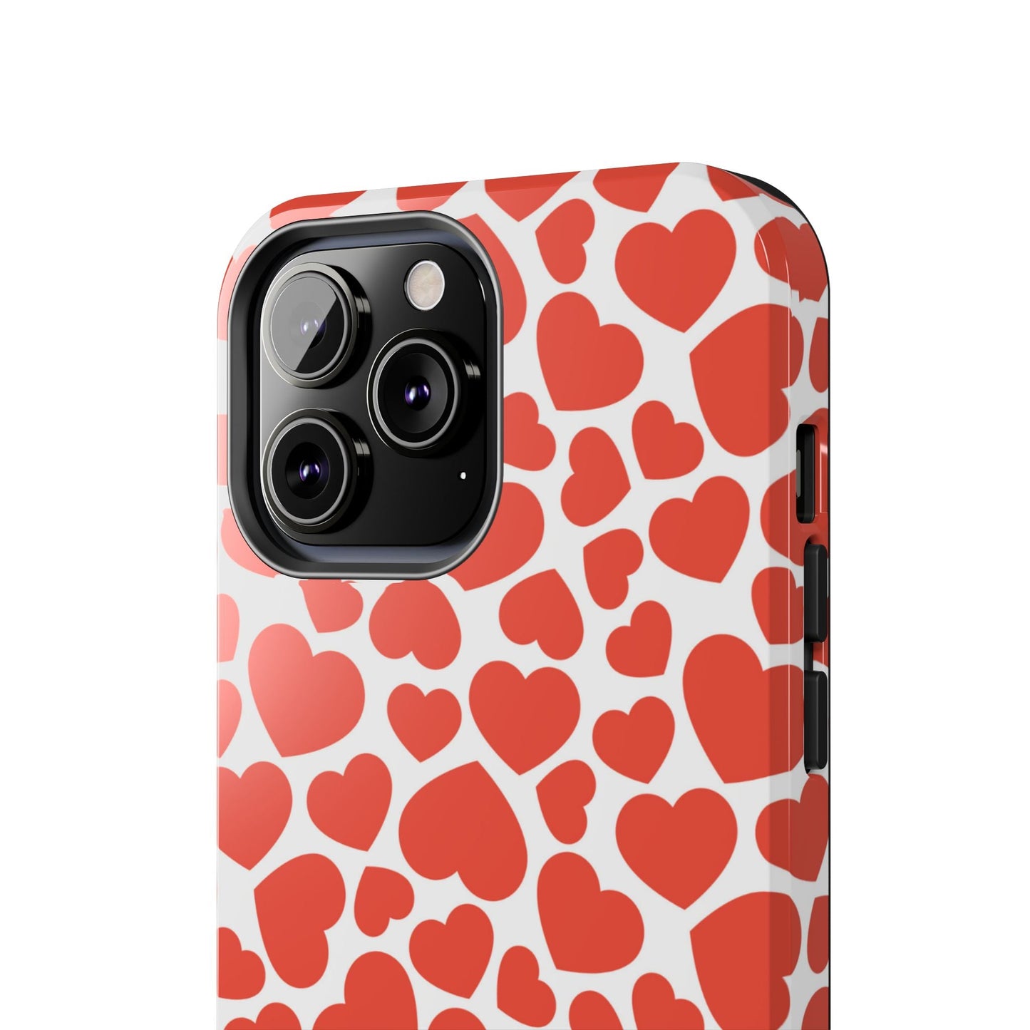 Playful White Hearts on Red iPhone Case - BOGO Cases