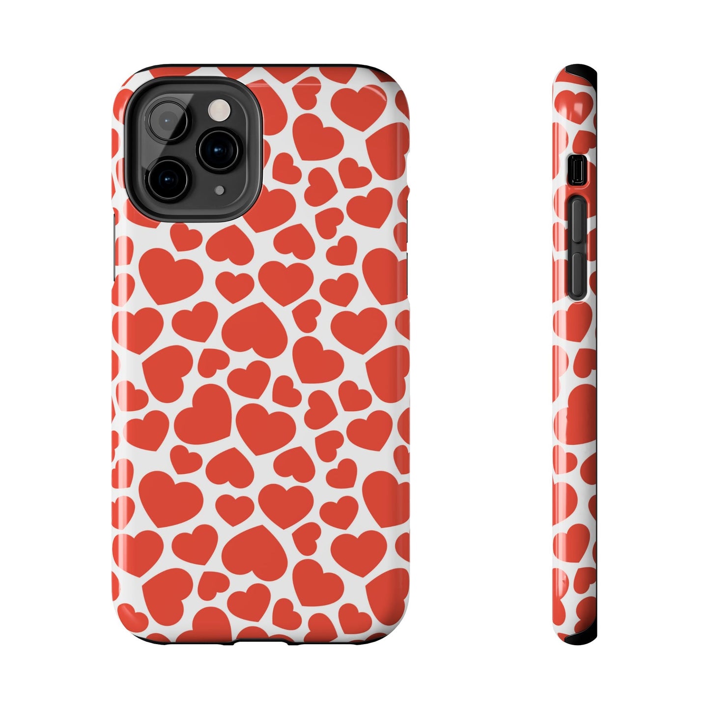Playful White Hearts on Red iPhone Case - BOGO Cases