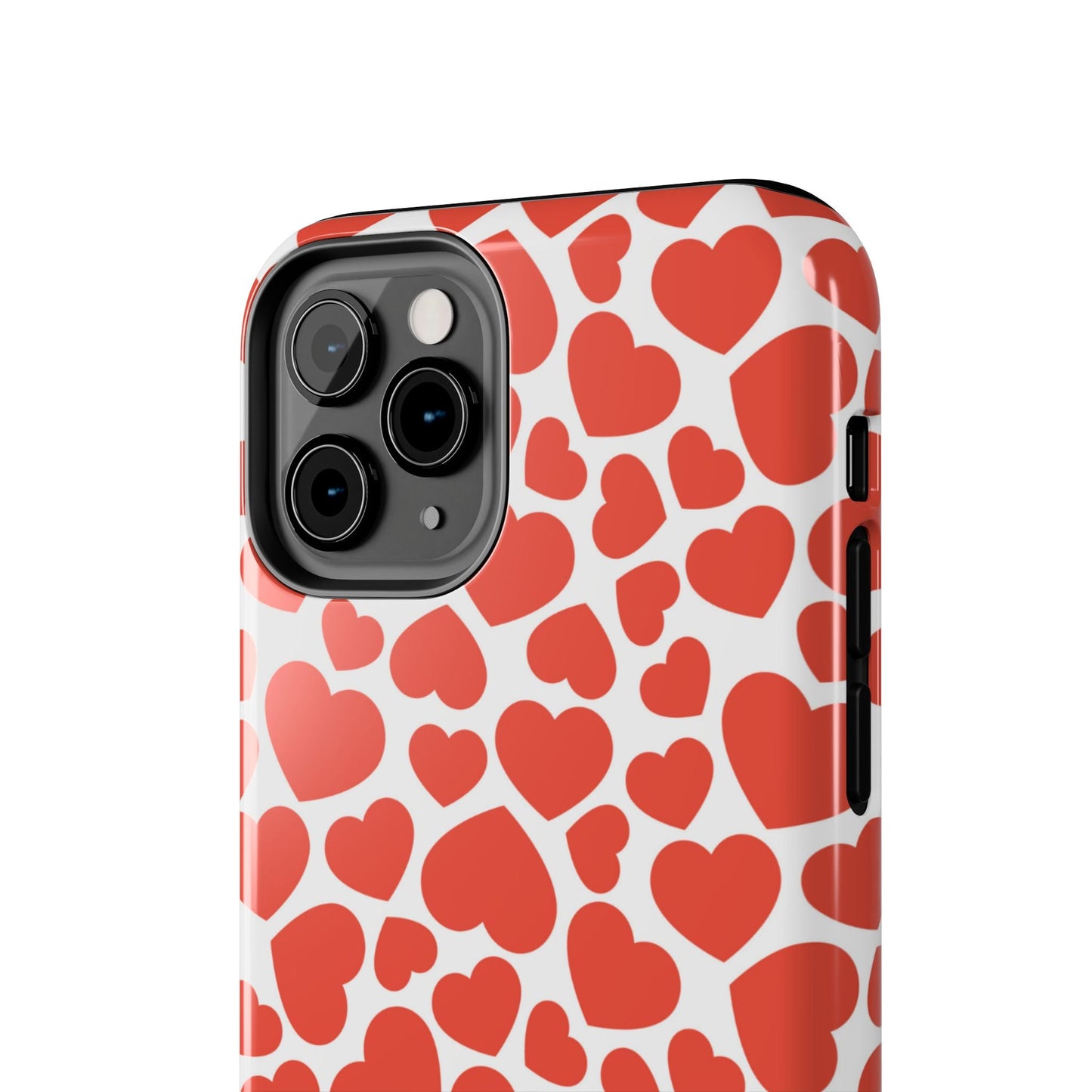 Playful White Hearts on Red iPhone Case - BOGO Cases