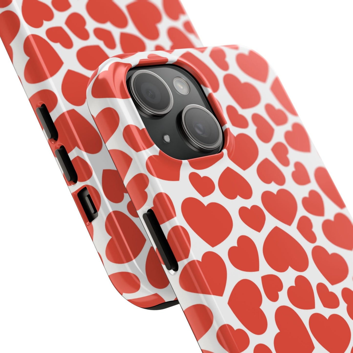 Playful White Hearts on Red iPhone Case - BOGO Cases