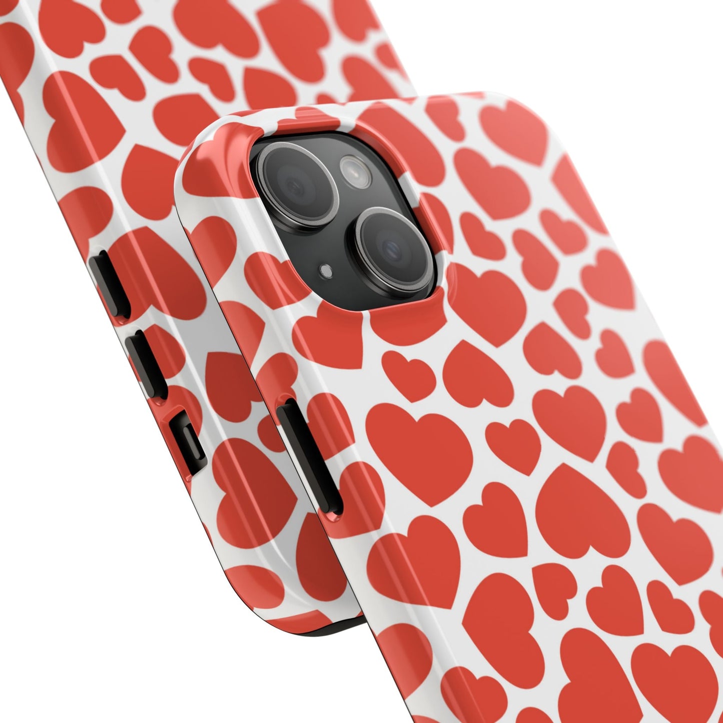 Playful White Hearts on Red iPhone Case - BOGO Cases