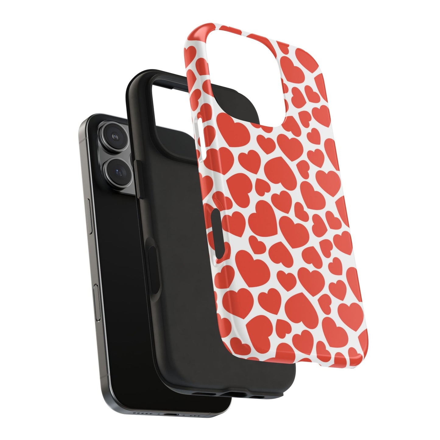 Playful White Hearts on Red iPhone Case - BOGO Cases
