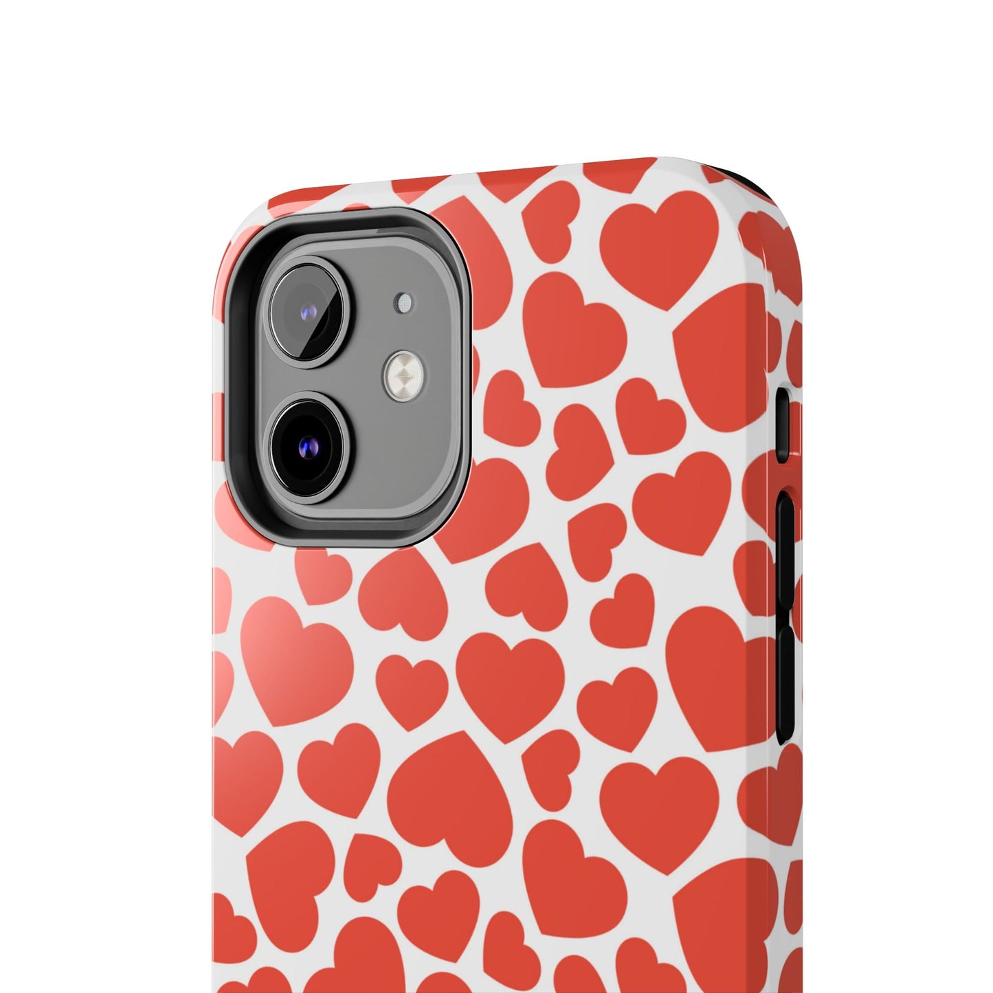 Playful White Hearts on Red iPhone Case - BOGO Cases