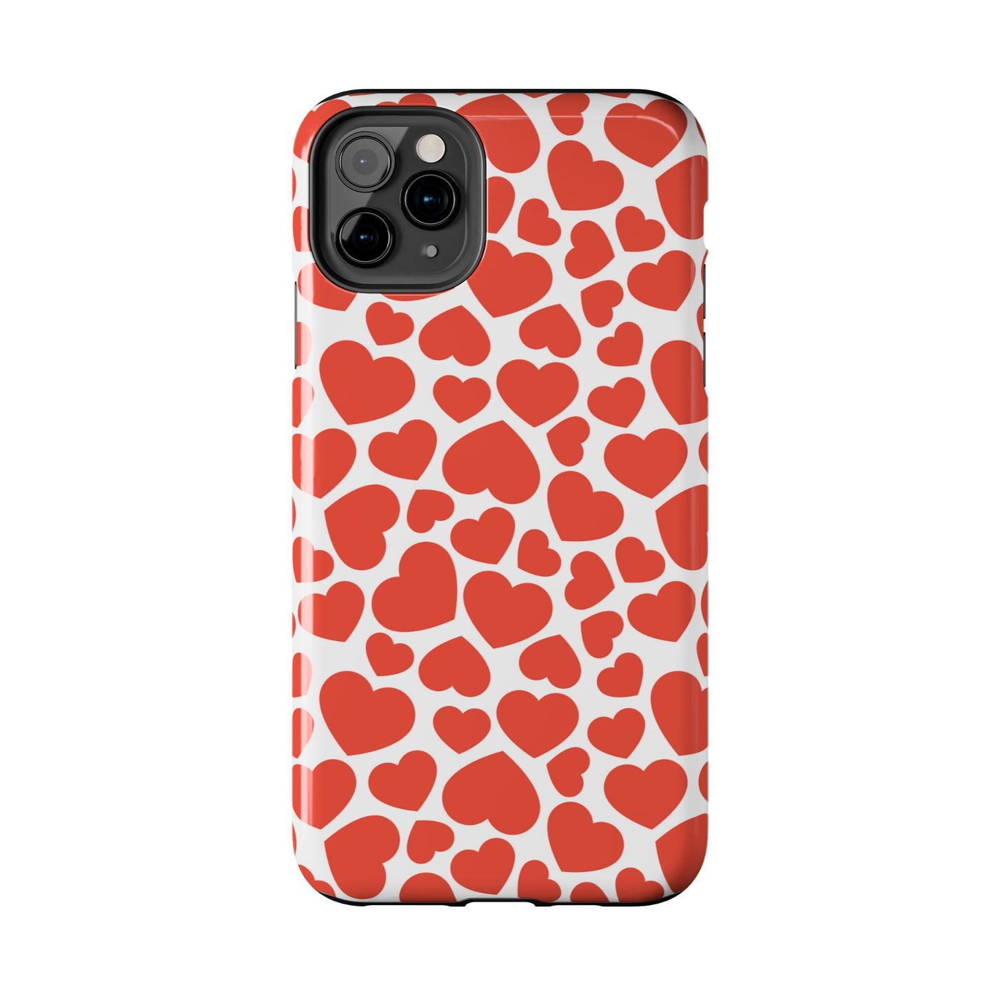 Playful White Hearts on Red iPhone Case - BOGO Cases