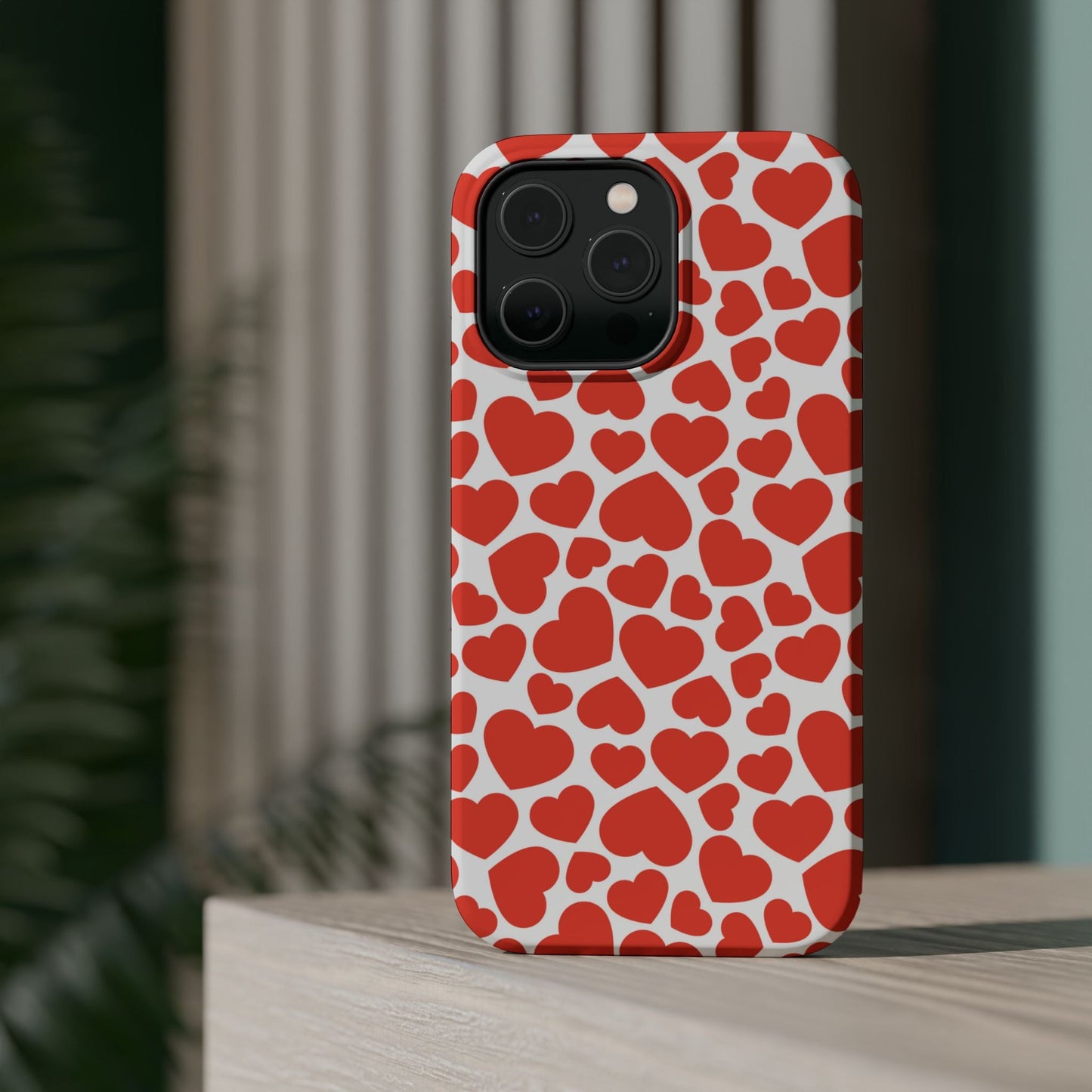 Playful White Hearts on Red MagSafe Case - BOGO Cases
