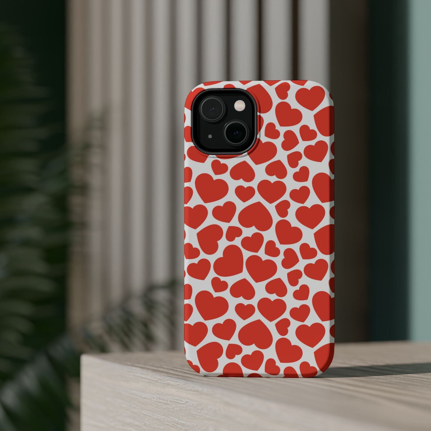 Playful White Hearts on Red MagSafe Case - BOGO Cases