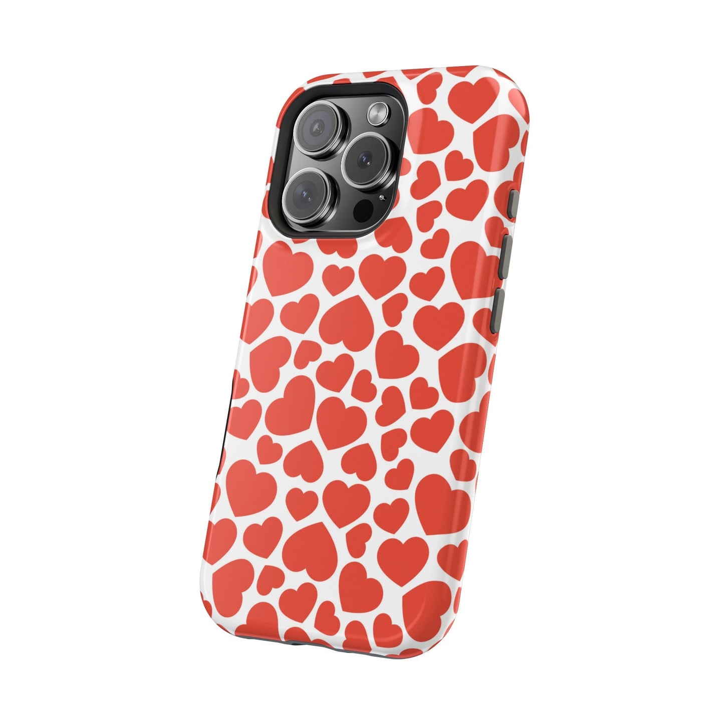 Playful White Hearts on Red MagSafe Case - BOGO Cases