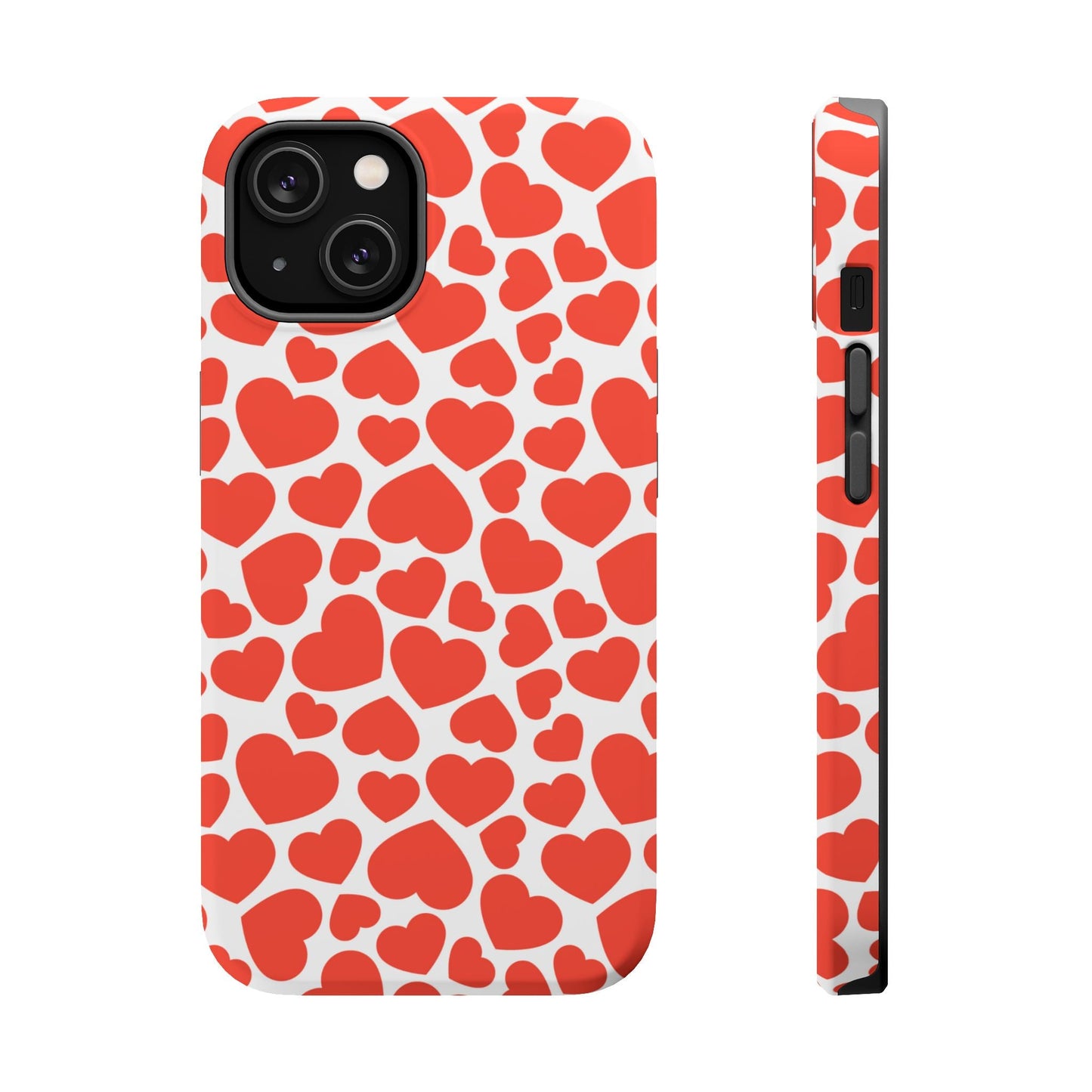 Playful White Hearts on Red MagSafe Case - BOGO Cases