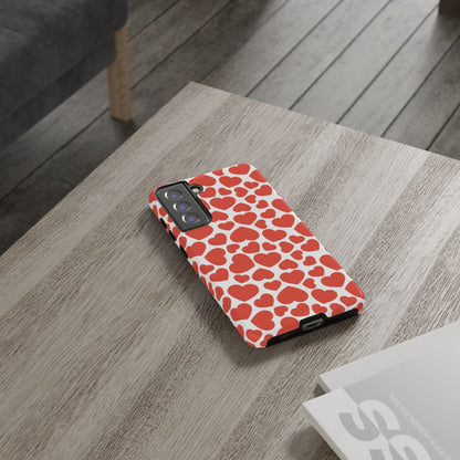 Playful White Hearts on Red Samsung Case - BOGO Cases