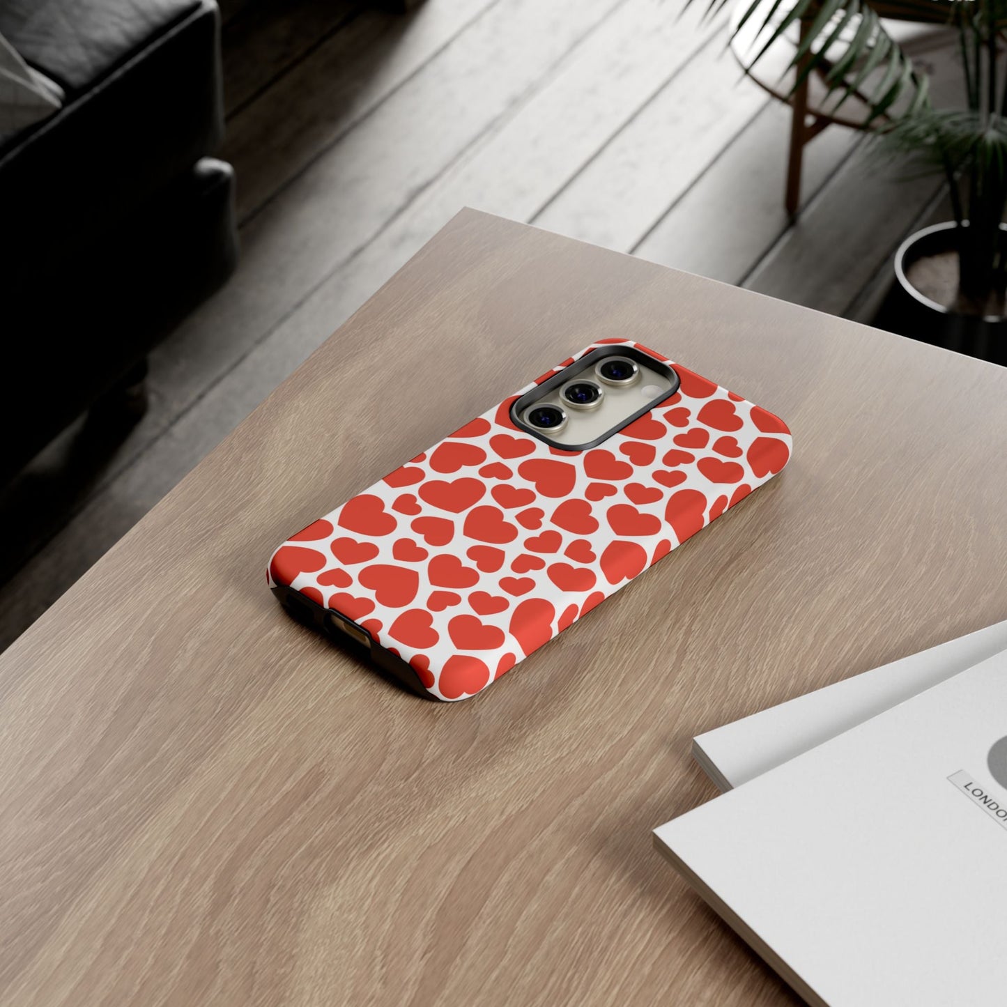 Playful White Hearts on Red Samsung Case - BOGO Cases