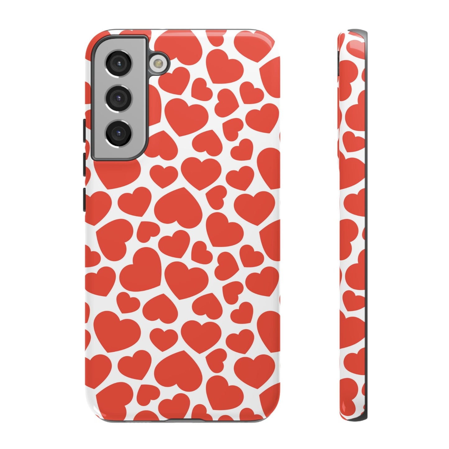 Playful White Hearts on Red Samsung Case - BOGO Cases