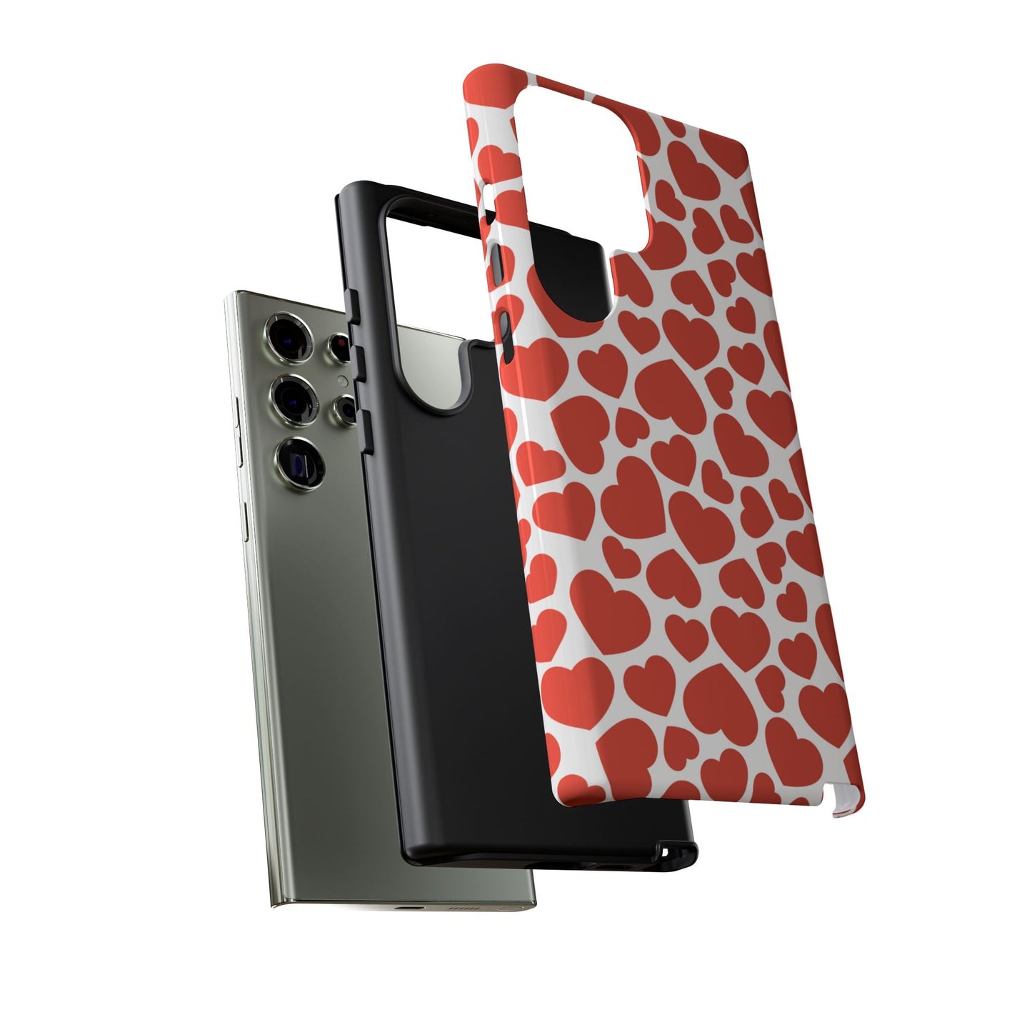 Playful White Hearts on Red Samsung Case - BOGO Cases